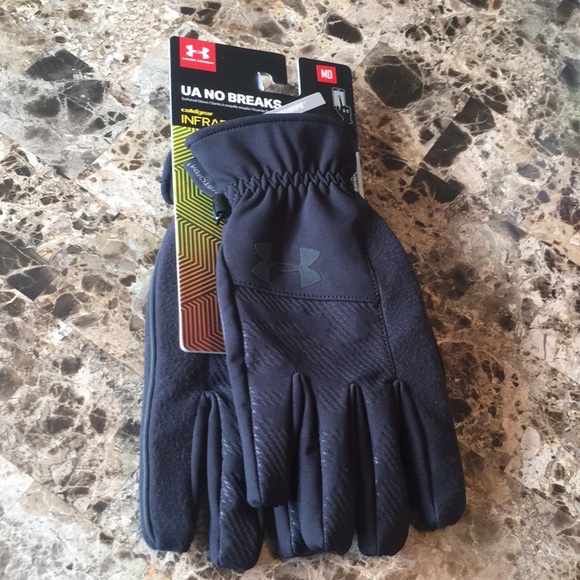 Mens UA Under Armour No Black Gloves Size Medium M - Picture 2 of 8